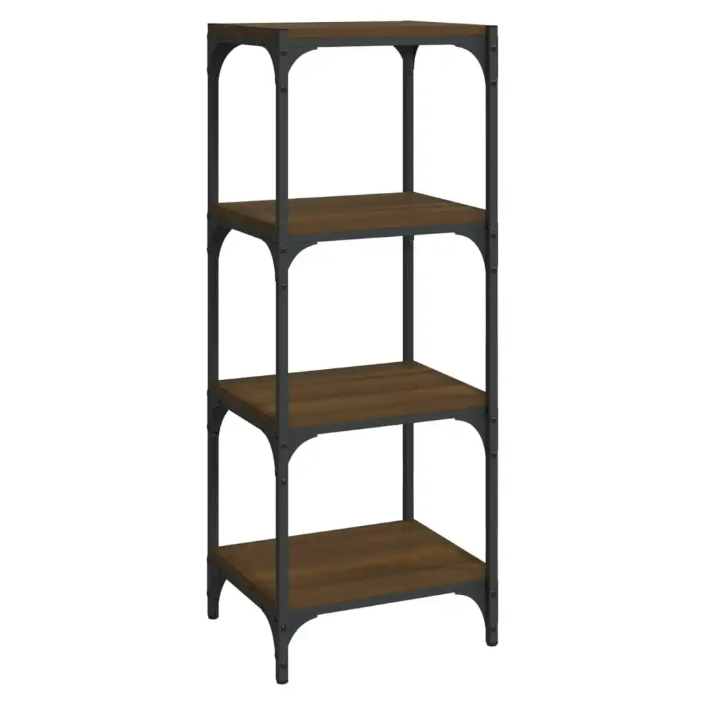 Book Cabinet Brown Oak 40x33x100 cm Engineered Wood and Steel 819316