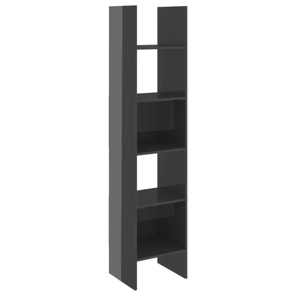 Book Cabinet High Gloss Grey 40x35x180 cm Engineered Wood 803406