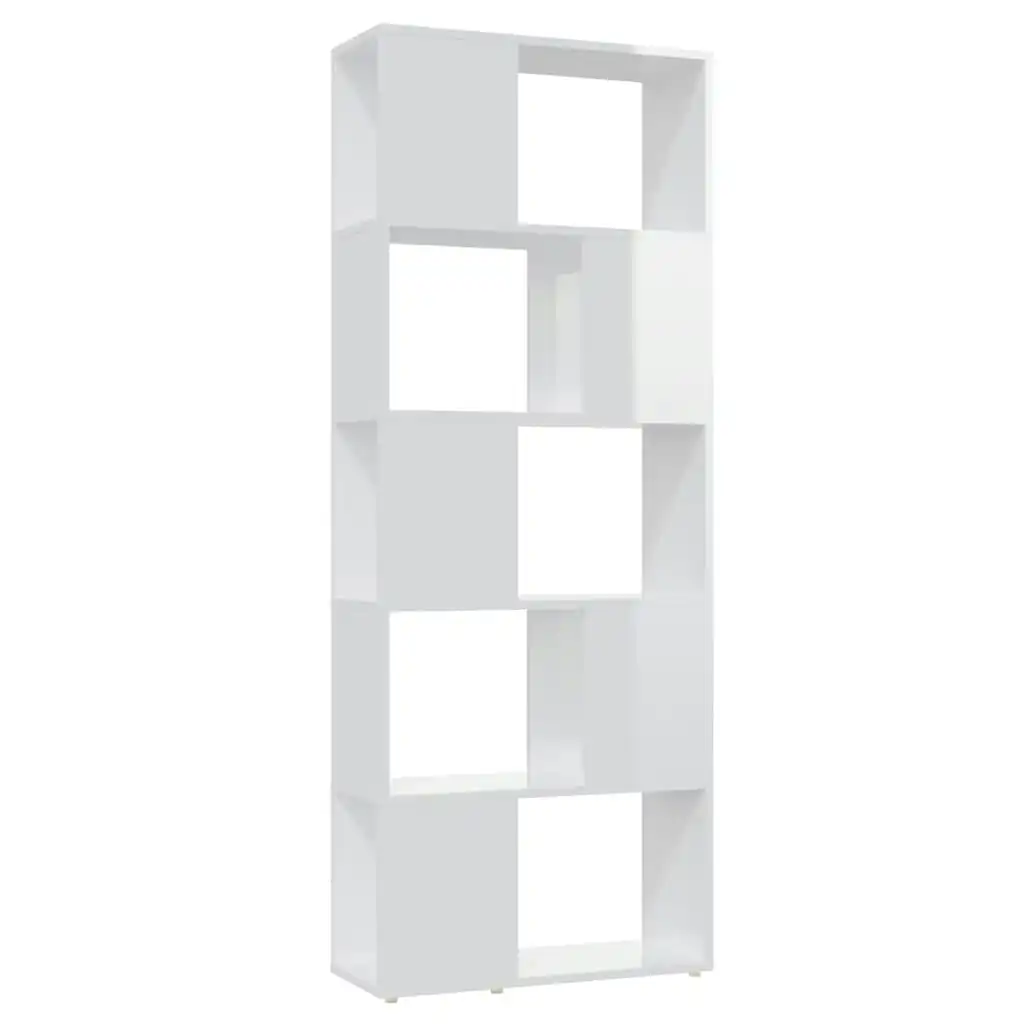 Book Cabinet Room Divider High Gloss White 60x24x155 cm 809095