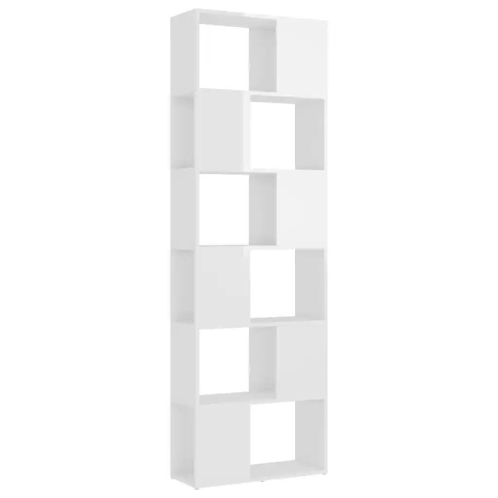 Book Cabinet Room Divider High Gloss White 60x24x186 cm 809104