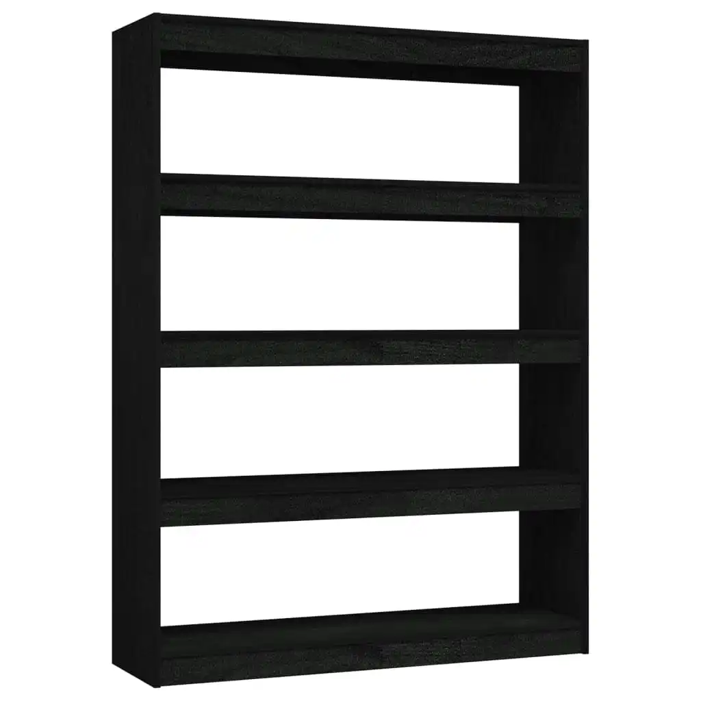 Book Cabinet/Room Divider Black 100x30x135.5 cm Solid Pinewood 808222