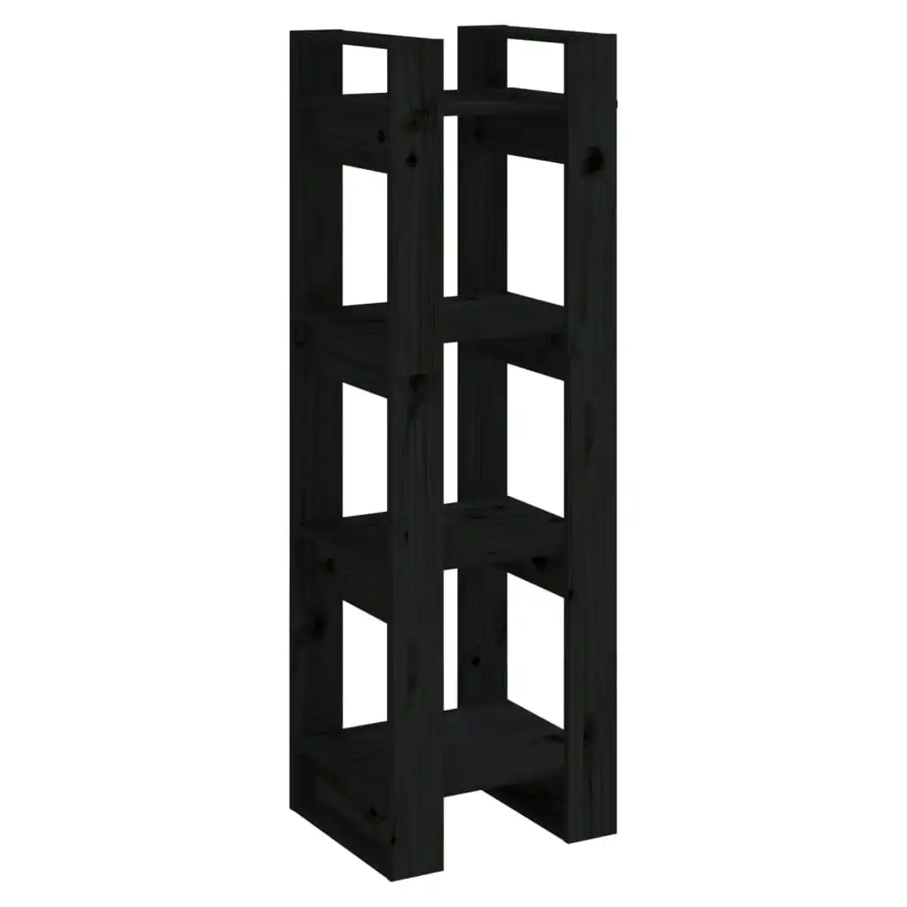 Book Cabinet/Room Divider Black 41x35x125 cm Solid Wood Pine 813868