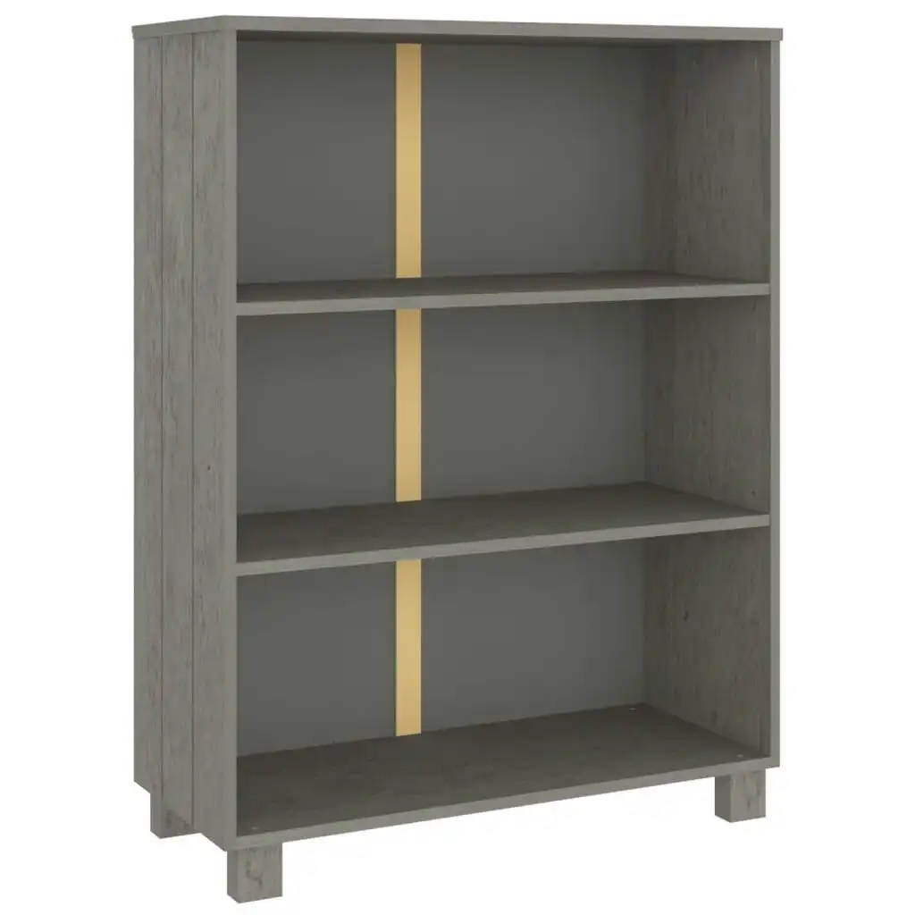 Book Cabinet "HAMAR" Light  Grey  85x35x112 cm Solid Wood Pine 340487