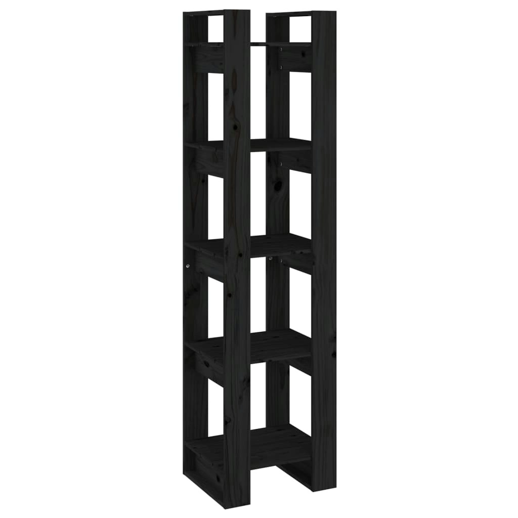 Book Cabinet/Room Divider Black 41x35x160 cm Solid Wood Pine 813873