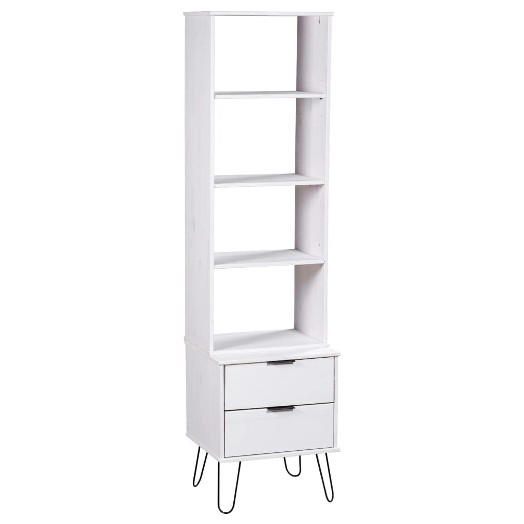 Book Cabinet "New York" White Solid Pine Wood 321141