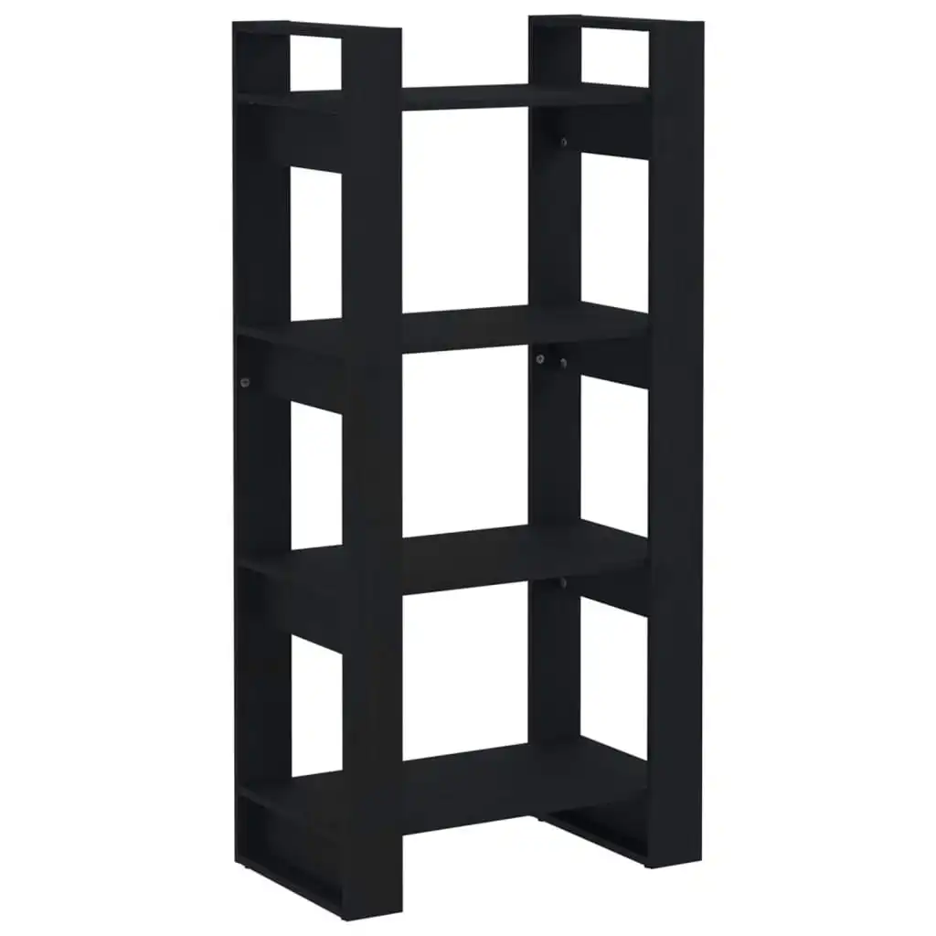 Book Cabinet/Room Divider Black 60x35x125 cm Solid Wood 813888