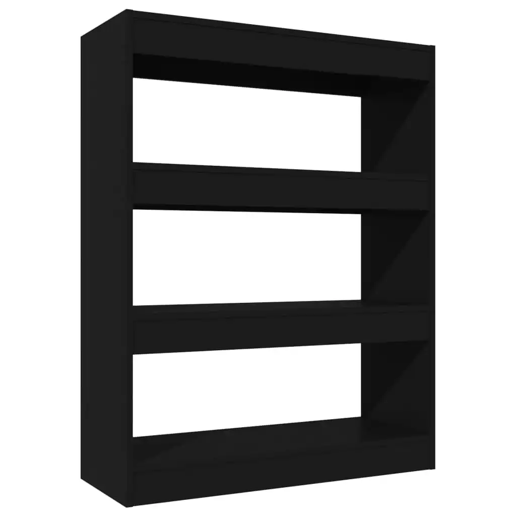 Book Cabinet/Room Divider Black 80x30x103 cm Engineered wood 811701