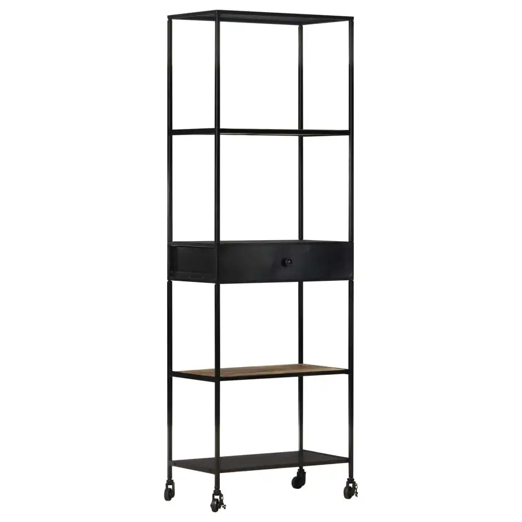 Book Cabinet 60x35x180 cm Rough Mango Wood & Iron 323735