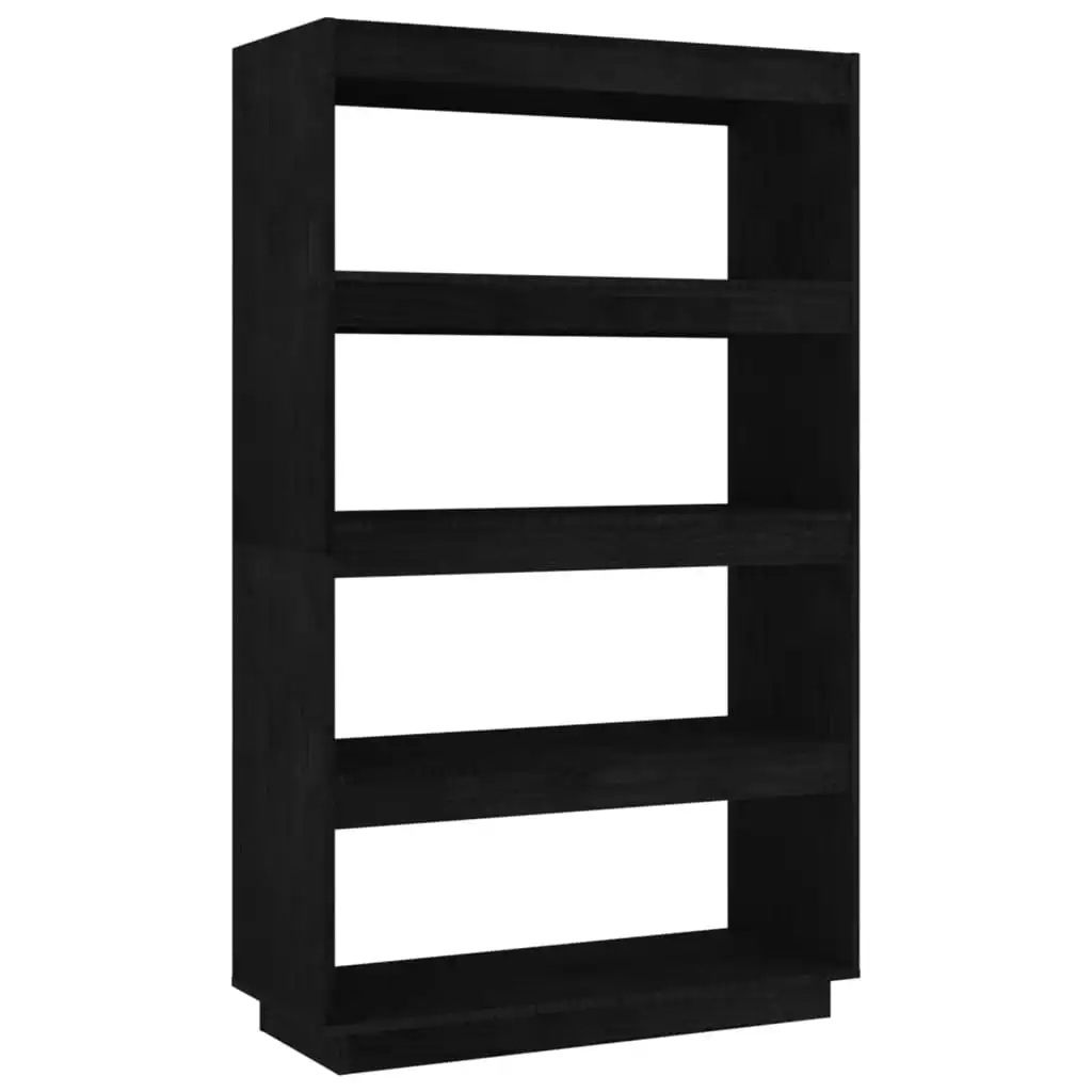 Book Cabinet/Room Divider Black 80x35x135 cm Solid Pinewood 810893