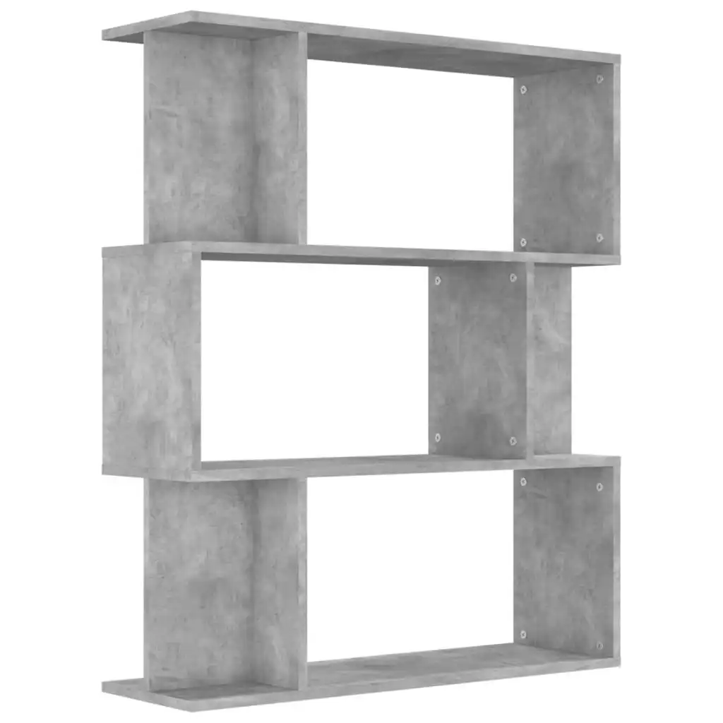 Book Cabinet/Room Divider Concrete Grey 80x24x96 cm Engineered Wood 800085