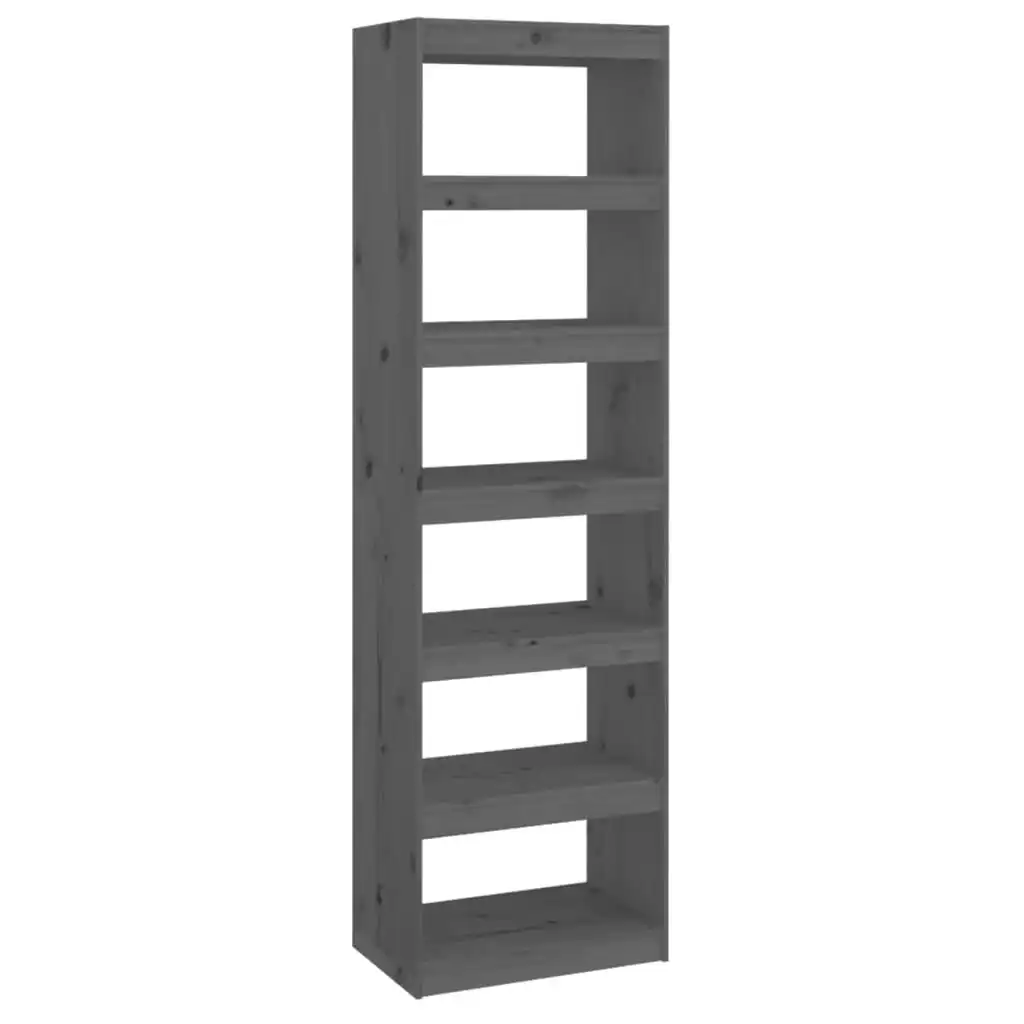 Book Cabinet/Room Divider Grey 60x30x199.5 cm Solid Wood Pine 808180