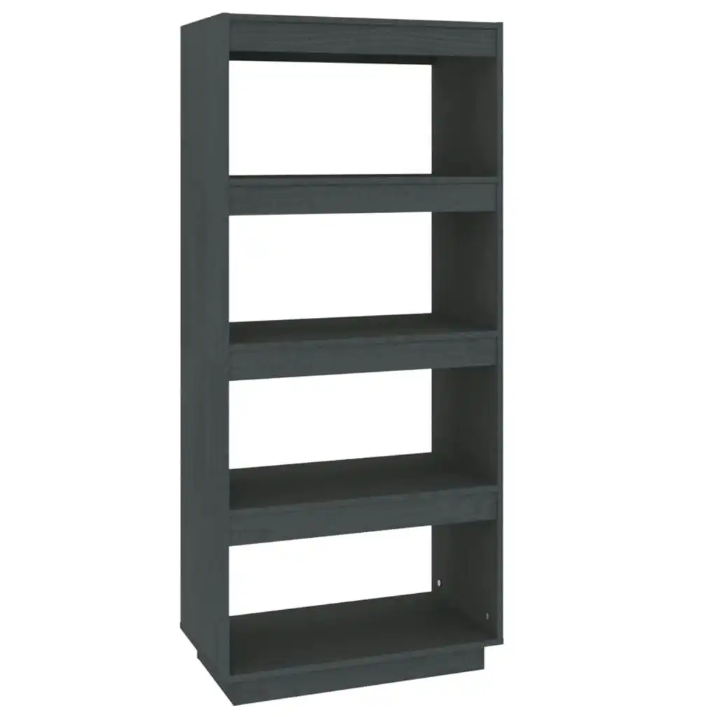 Book Cabinet/Room Divider Grey 60x35x135 cm Solid Pinewood 810871