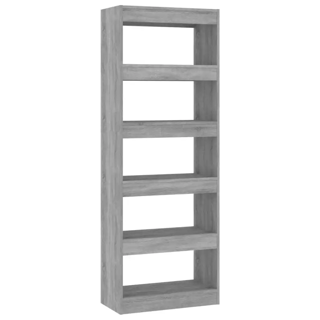 Book Cabinet/Room Divider Grey Sonoma 60x30x166 cm Engineered Wood 813609