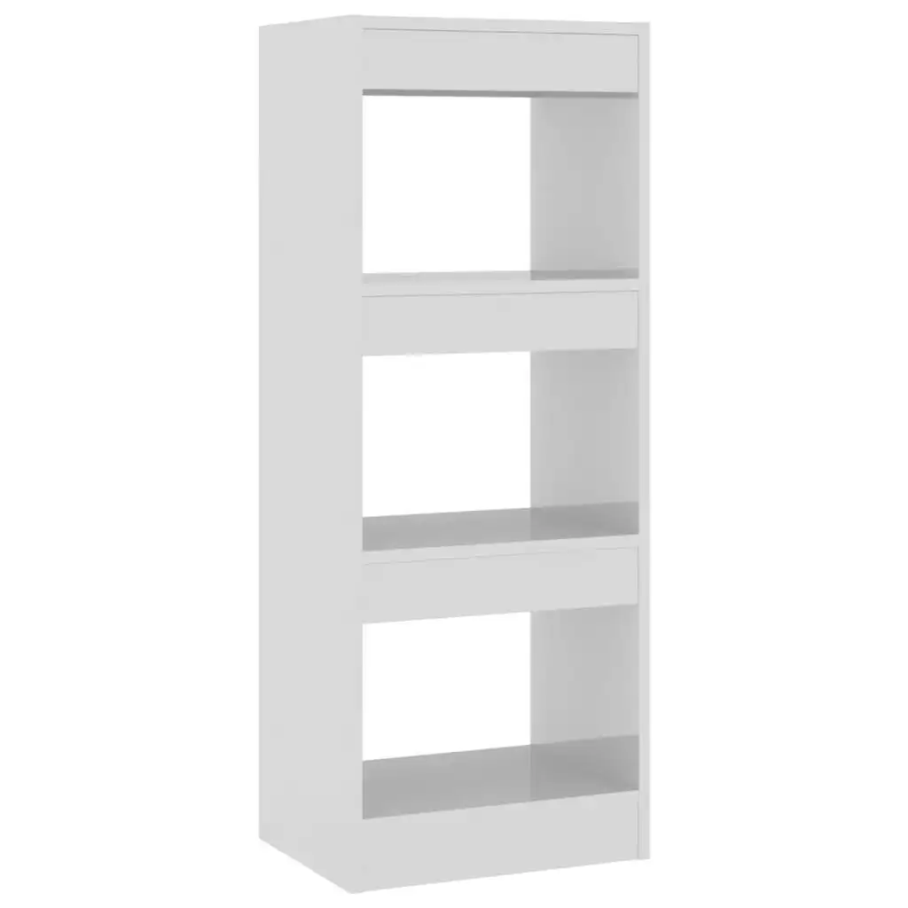 Book Cabinet/Room Divider High Gloss White 40x30x103 cm Engineered Wood 811616