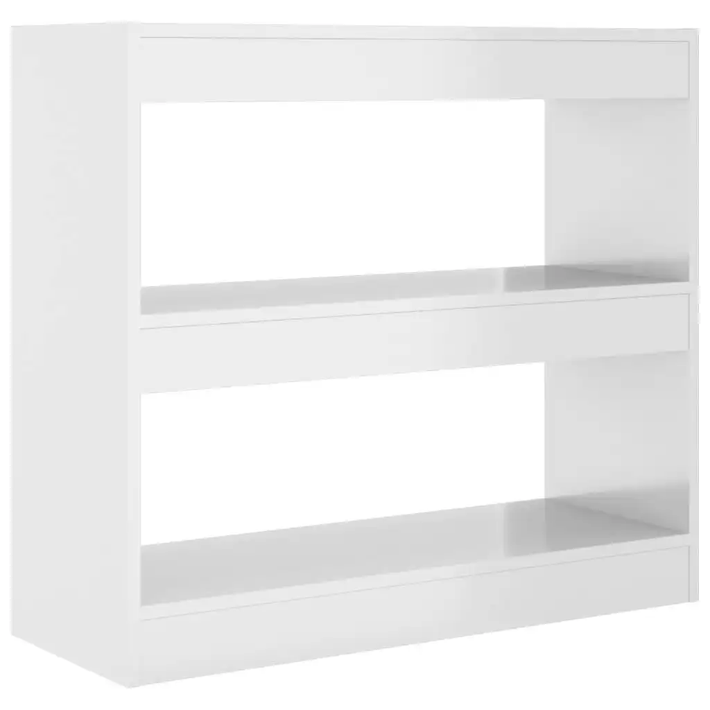 Book Cabinet/Room Divider High Gloss White 80x30x72 cm 811697