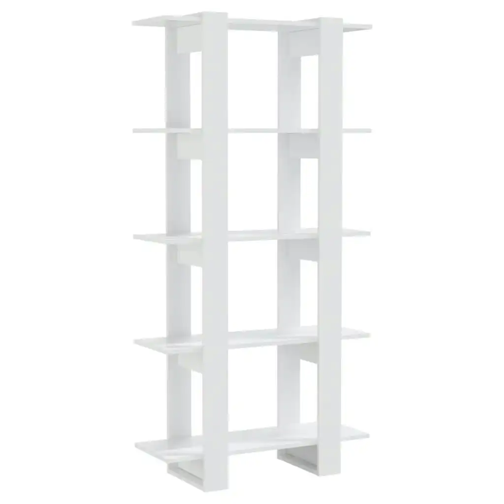 Book Cabinet/Room Divider High Gloss White 80x30x160 cm 811571