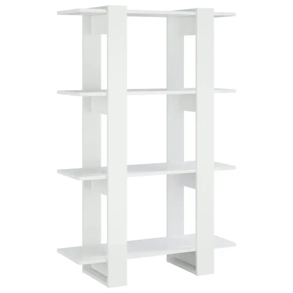 Book Cabinet/Room Divider High Gloss White 80x30x123.5 cm 811580