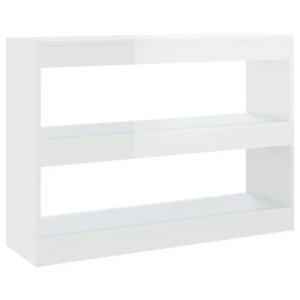 Book Cabinet/Room Divider High Gloss White 100x30x72 cm 811742