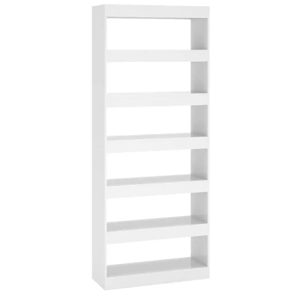 Book Cabinet/Room Divider High Gloss White 80x30x198 cm Engineered Wood 811733