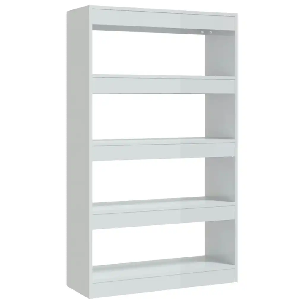 Book Cabinet/Room Divider High Gloss White 80x30x135 cm Engineered Wood 811715