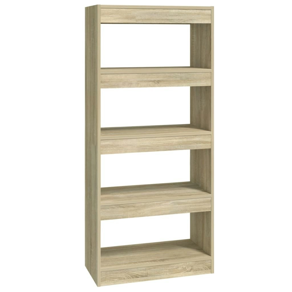 Book Cabinet/Room Divider Sonoma Oak 60x30x135 cm Engineered Wood 811667