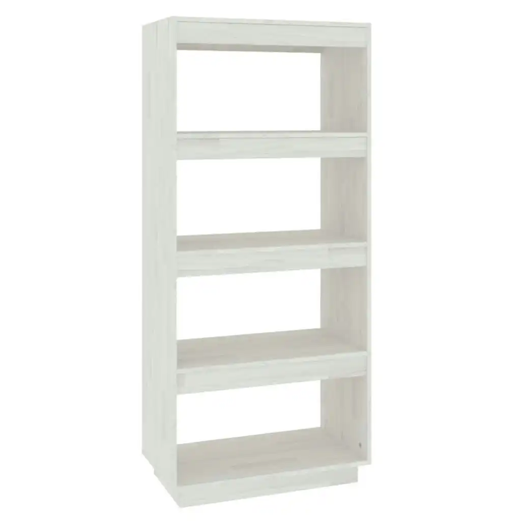 Book Cabinet/Room Divider White 60x35x135 cm Solid Pinewood 810870