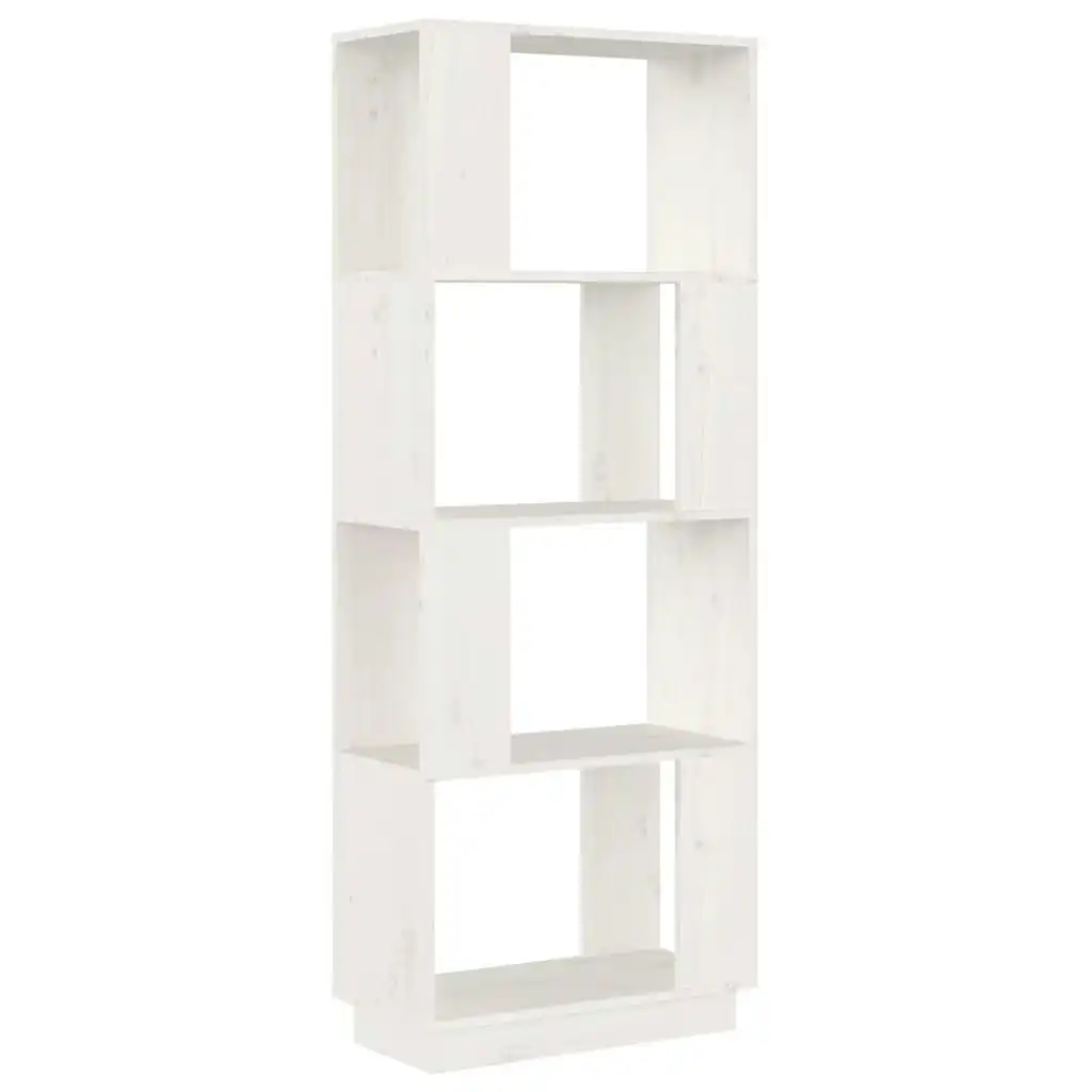 Book Cabinet/Room Divider White 51x25x132 cm Solid Wood Pine 814040