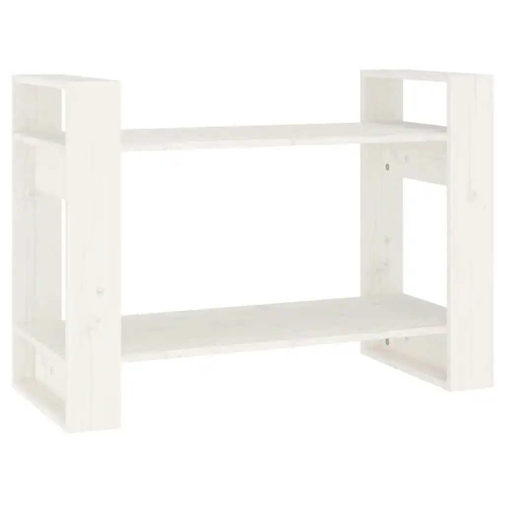 Book Cabinet/Room Divider White 80x35x56.5 cm Solid Wood Pine 813895