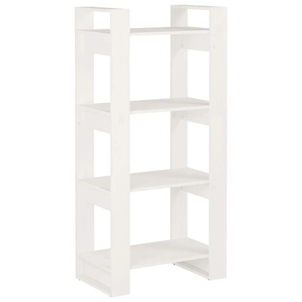 Book Cabinet/Room Divider White 60x35x125 cm Solid Wood 813885