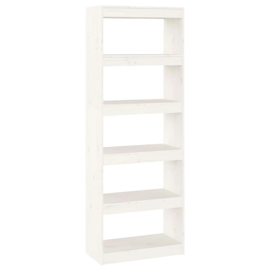 Book Cabinet/Room Divider White 60x30x167.5 cm Solid Wood Pine 808174