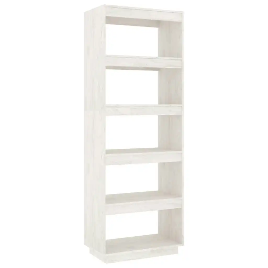 Book Cabinet/Room Divider White 60x35x167 cm Solid Pinewood 810875