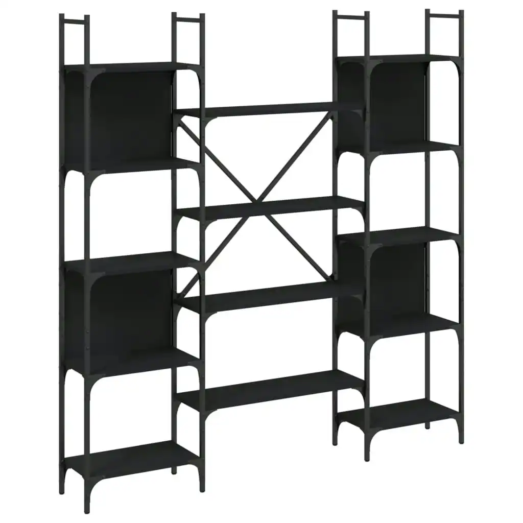 Bookshelf Black 155.5x24x166.5 cm Engineered Wood 838858