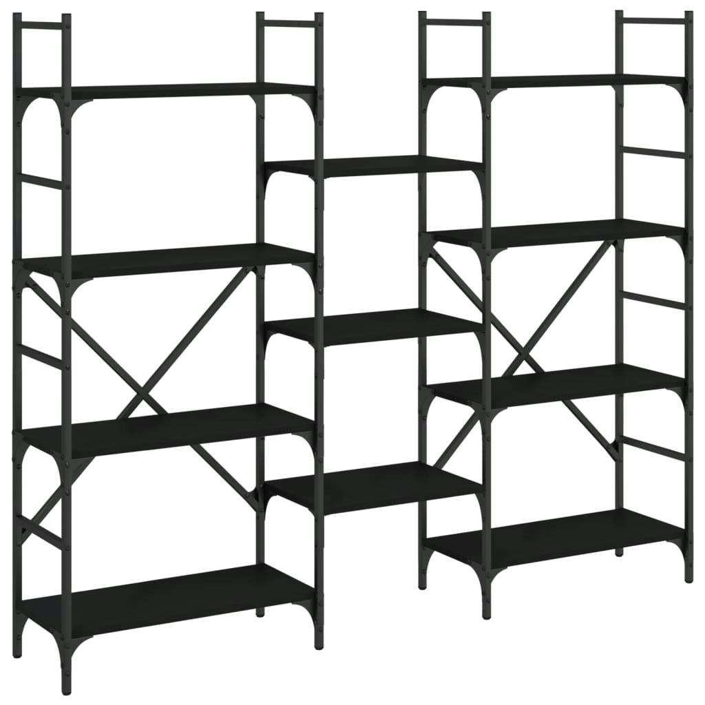 Bookshelf Black 160x28.5x136.5 cm Engineered Wood 838873