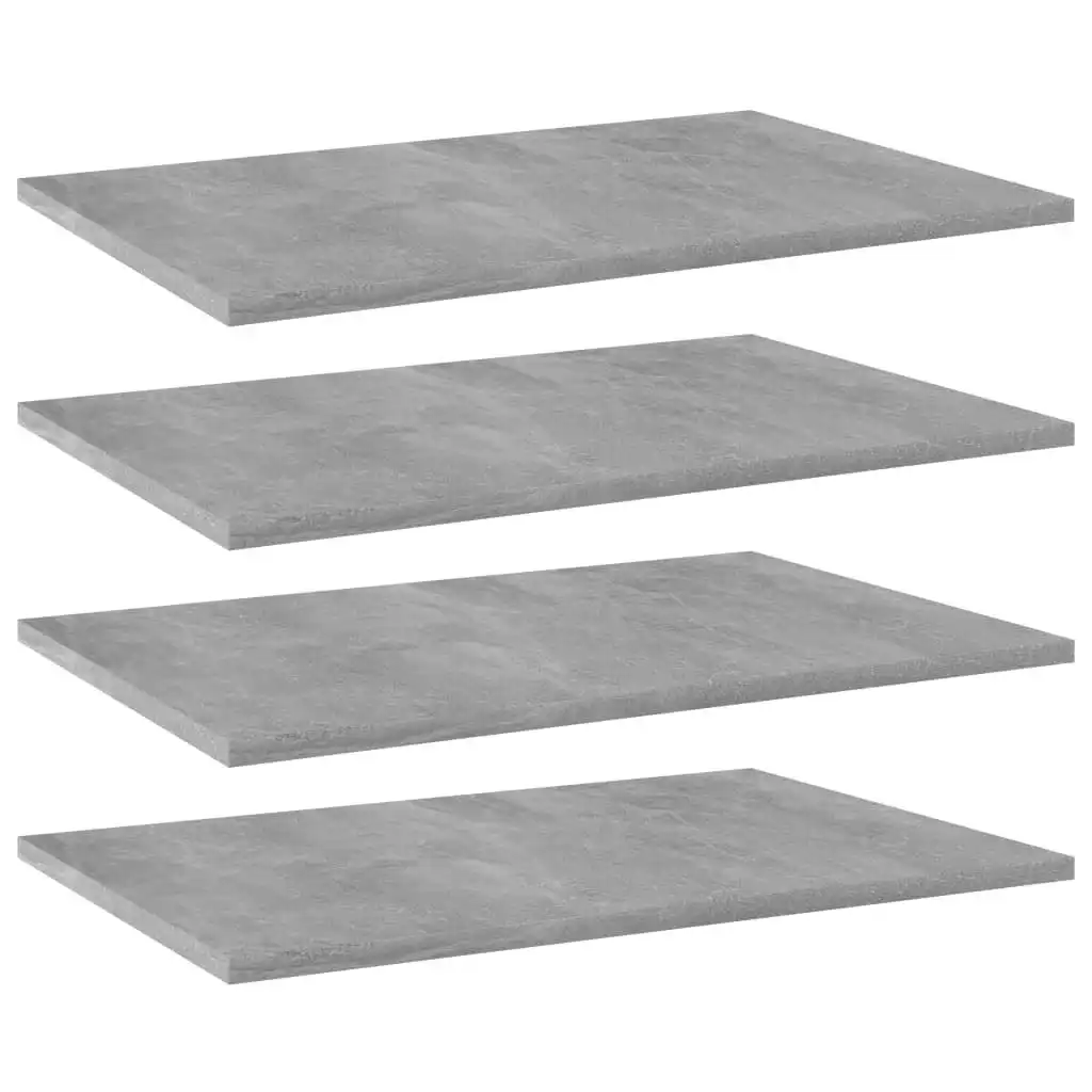 Bookshelf Boards 4 pcs Concrete Grey 60x40x1.5 cm Engineered Wood 805258