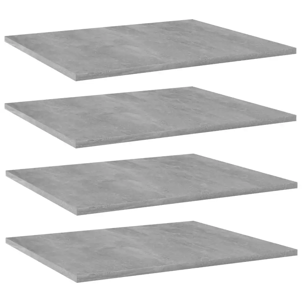 Bookshelf Boards 4 pcs Concrete Grey 60x50x1.5 cm Engineered Wood 805274