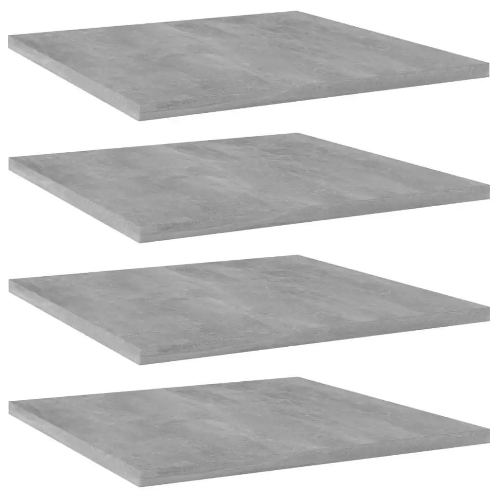 Bookshelf Boards 4 pcs Concrete Grey 40x40x1.5 cm Engineered Wood 805178