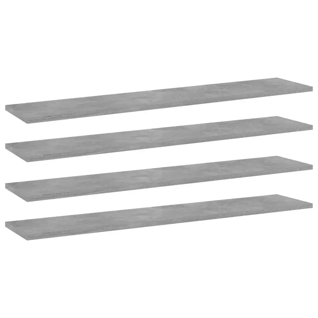 Bookshelf Boards 4 pcs Concrete Grey 100x20x1.5 cm Engineered Wood 805386