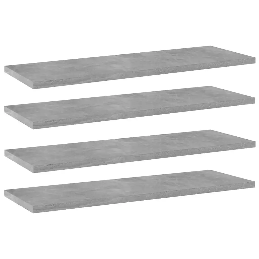 Bookshelf Boards 4 pcs Concrete Grey 60x20x1.5 cm Engineered Wood 805226