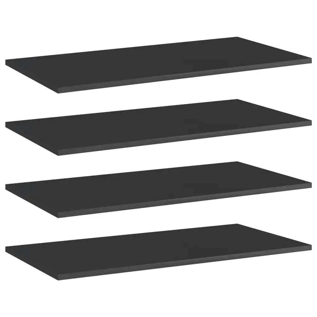 Bookshelf Boards 4 pcs High Gloss Black 80x40x1.5 cm Engineered Wood 805342