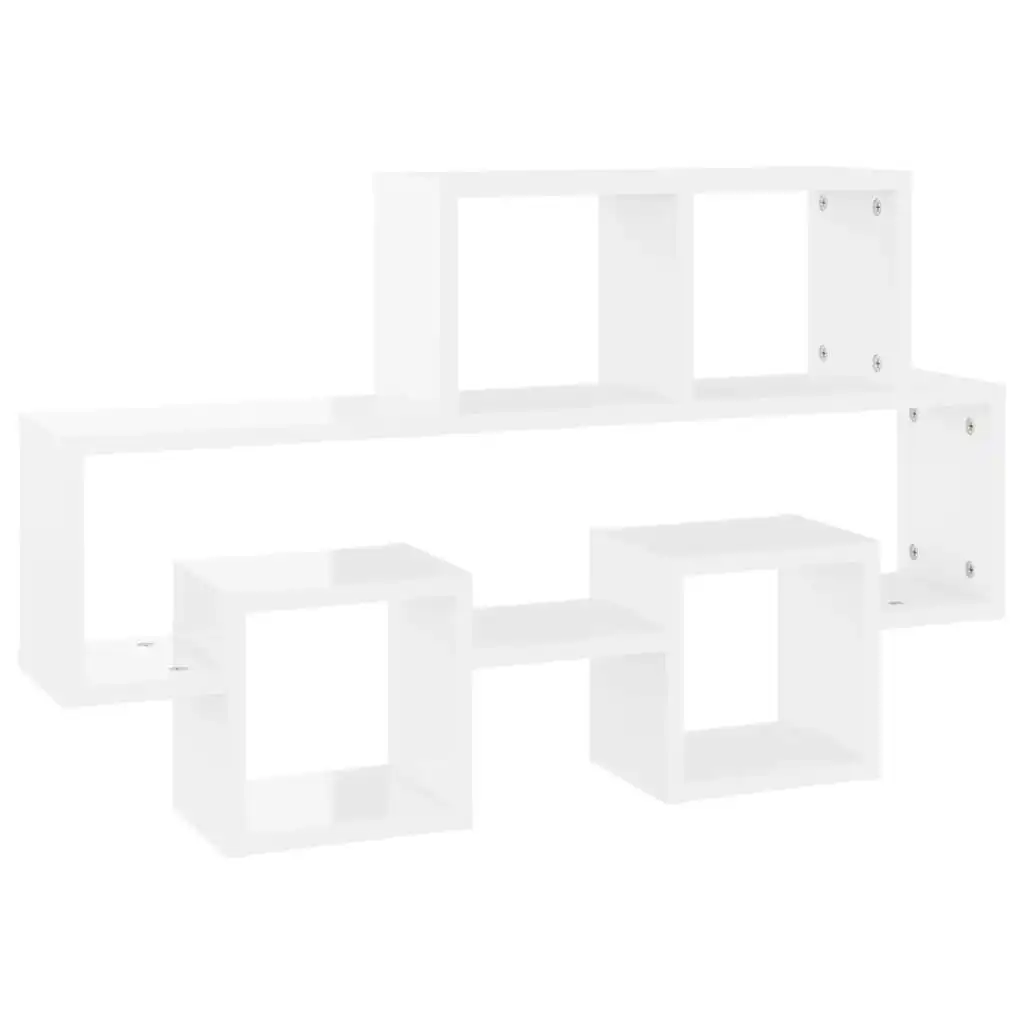 Car-shaped Wall Shelf High Gloss White 82x15x51 cm Engineered Wood 807256