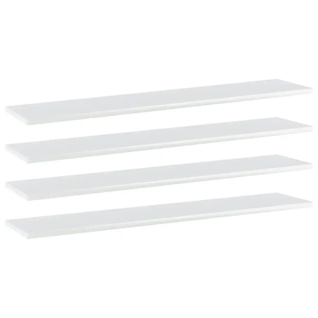 Bookshelf Boards 4 pcs High Gloss White 100x20x1.5 cm Engineered Wood 805388