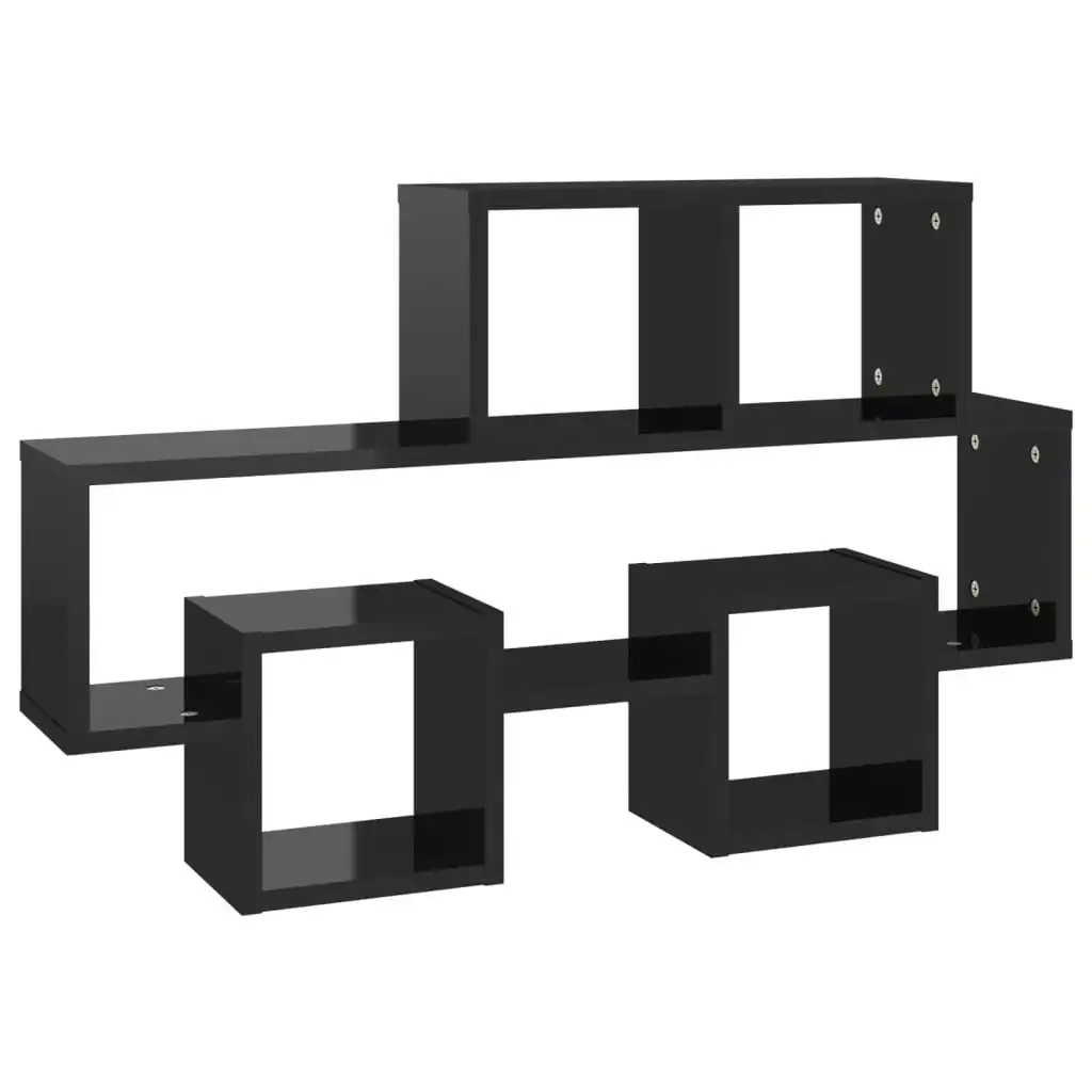 Car-shaped Wall Shelf High Gloss Black 82x15x51 cm Engineered Wood 807257