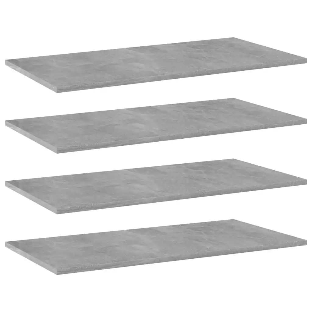 Bookshelf Boards 4 pcs Concrete Grey 80x40x1.5 cm Engineered Wood 805338