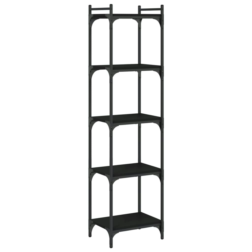 Bookcase 5-Tier Black 40x30x154 cm Engineered Wood 837637