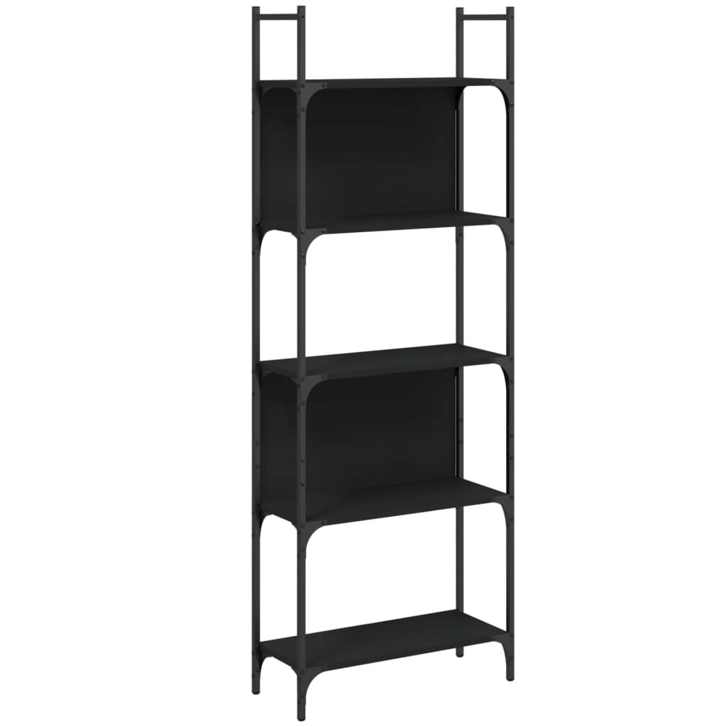 Bookshelf 5-Tier Black 60.5x24x166.5 cm Engineered Wood 838863