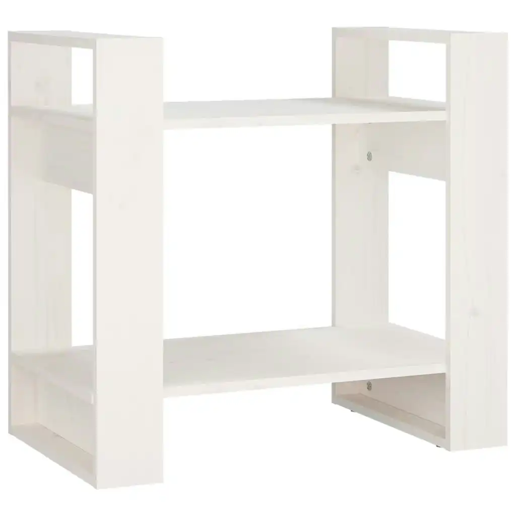 Book Cabinet/Room Divider White 60x35x57 cm Solid Wood Pine 813875