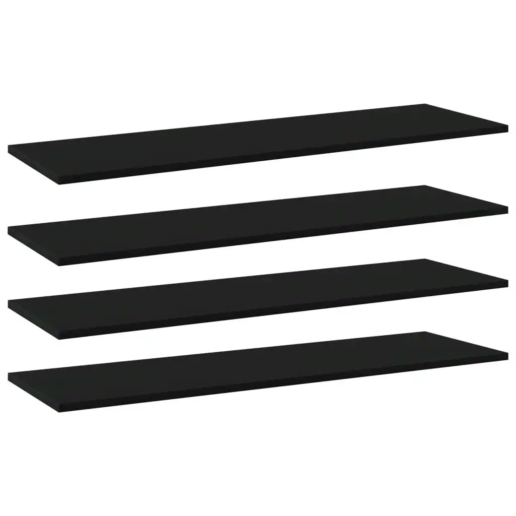 Bookshelf Boards 4 pcs Black 100x30x1.5 cm Engineered Wood 805396