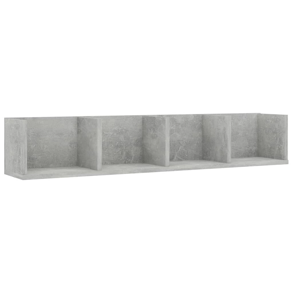 CD Wall Shelf Concrete Grey 100x18x18 cm Engineered Wood 801323