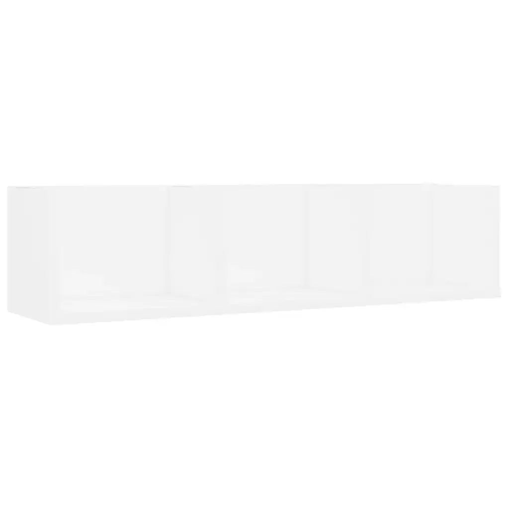 CD Wall Shelf White 75x18x18 cm Engineered Wood 801310