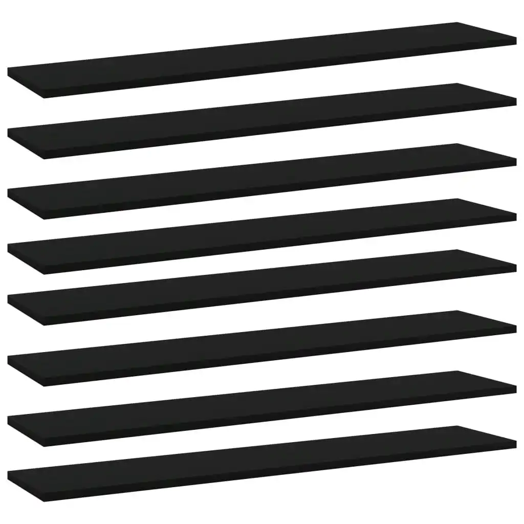 Bookshelf Boards 8 pcs Black 100x20x1.5 cm Engineered Wood 805381